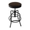 Holland Bar Stool Co Adjustable Stool, Black Wrinkle, Rein Coffee Seat 910BW025 - alternate 1